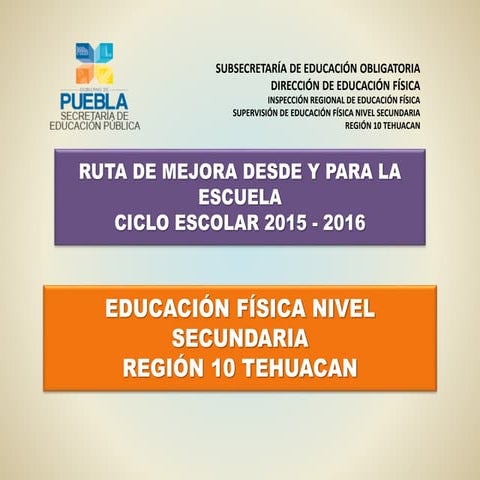 Ruta de mejora desde y para la escuela 15-16