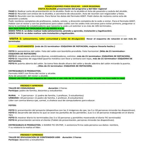 LIDER REGIONAL requisitos como tomar fotos y productos