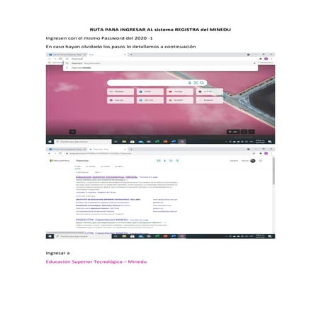 Ruta para ingresar al sistema registra del minedu (1) | PDF