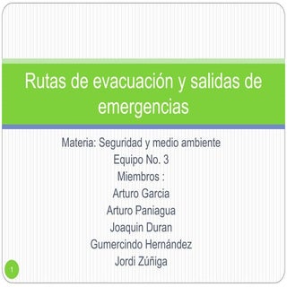 Rutas de evacuación y salidas de em...
