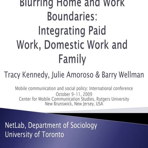 Blurring Home And Work Boundaries | PPTX