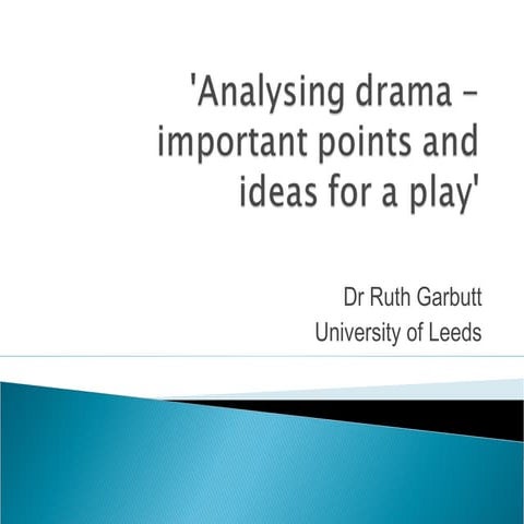 Analysing Drama – important points and ideas for a play