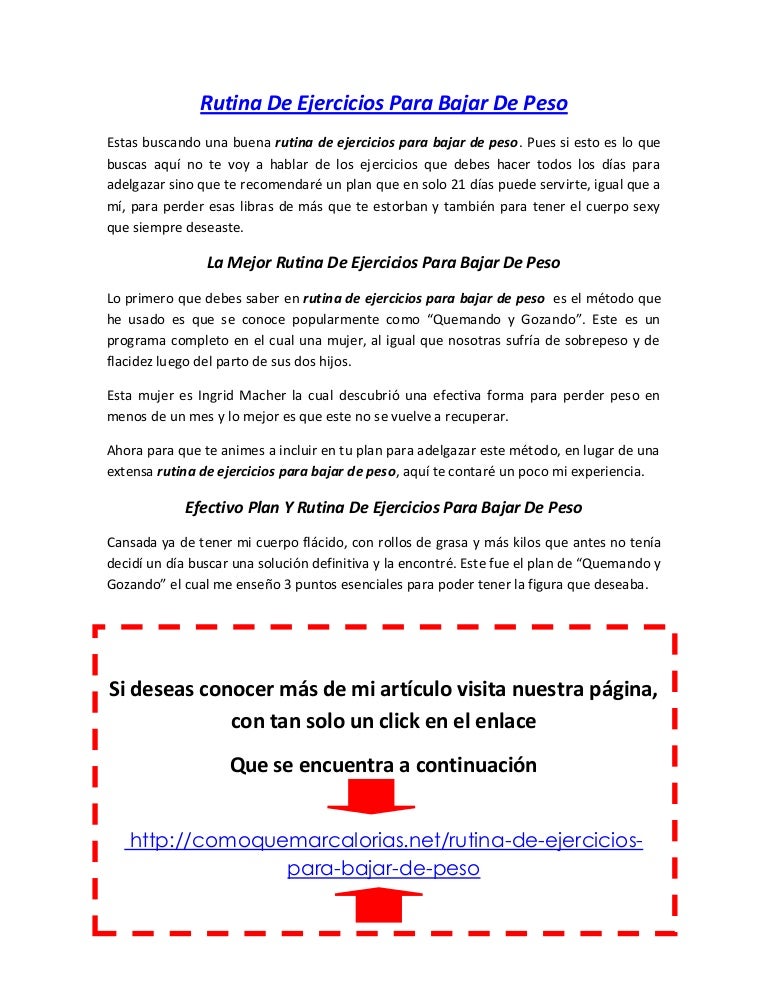 Q ejercicios para bajar de peso