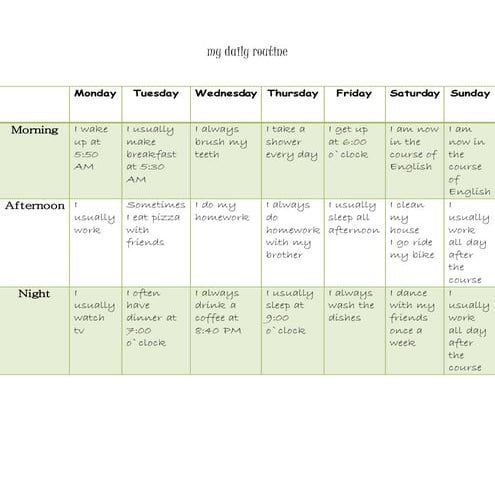 Daily routine alejandra