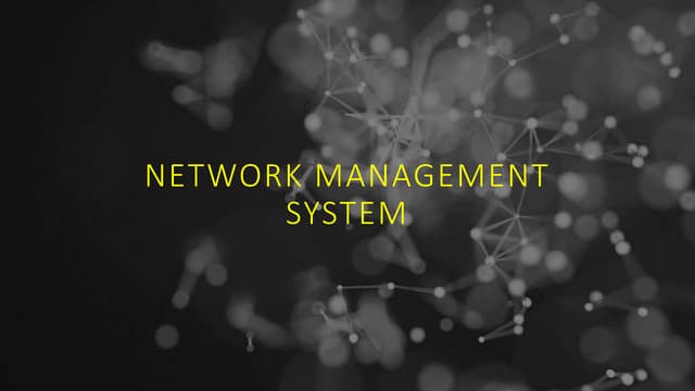 Rutvik NETWORK MANAGEMENT PROJECT PPT FOR BUSINESS