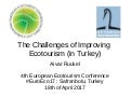 The Challenges of Improving Ecotourism (in Turkey) 