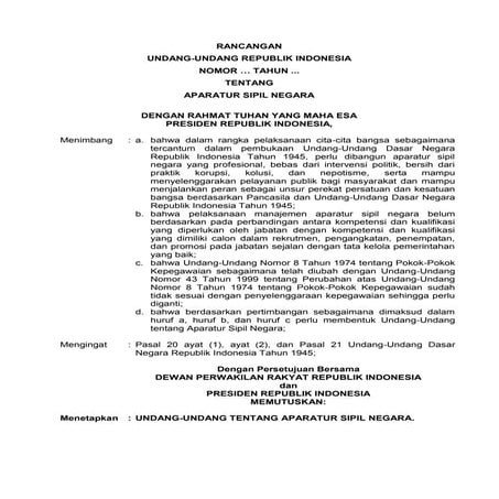 Ruu ruu tentang_aparatur_sipil_negara