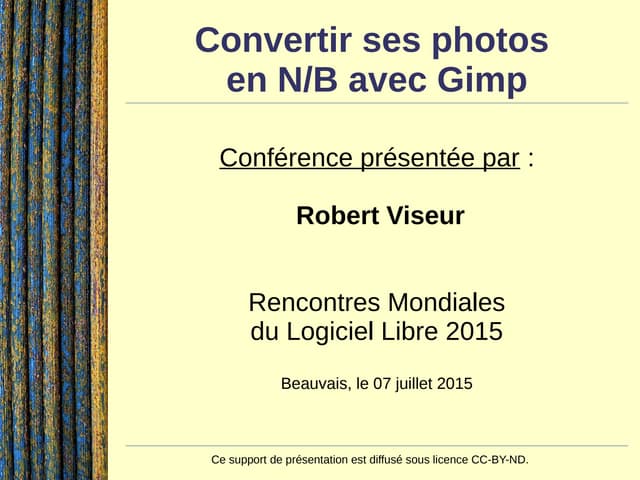 Convertir ses photos en N/B avec Gimp