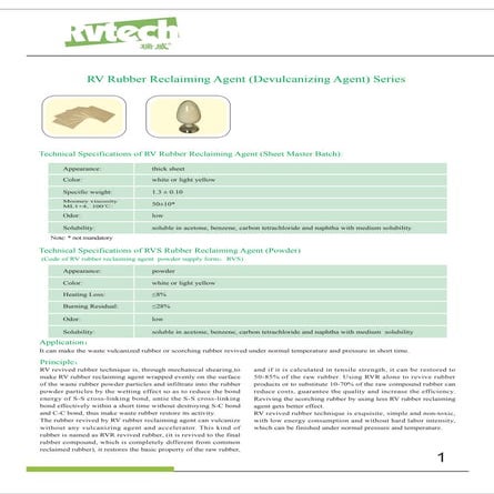 RV rubber recycling chemical 