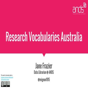 Research Vocabularies Australia: vocabularies as a national service