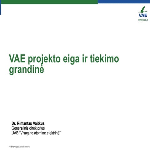 Rimantas Vaitkus, Visagino atominės elektrinės generalinis direktorius, „VAE projekto eiga ir tiekimo grandinė“R vaitkus vae_projekto_eiga_ir_tiekimo_grandine
