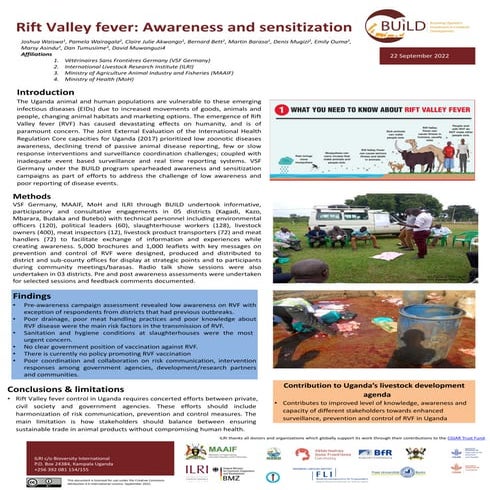 Rift Valley fever: Awareness and sensitization