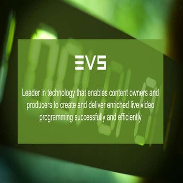 Live content Management Ecosystem, EVS | PPT
