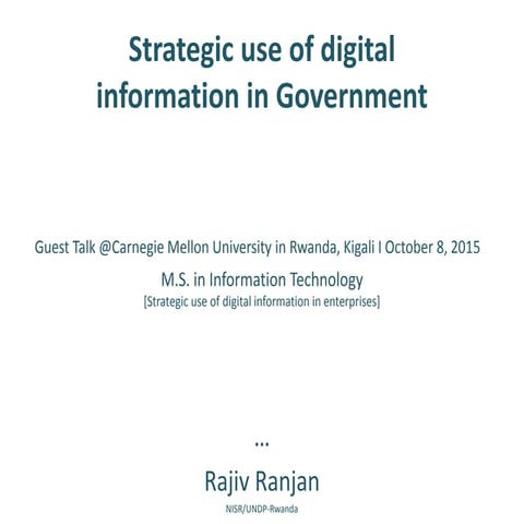 Strategic use of digital information in Government
