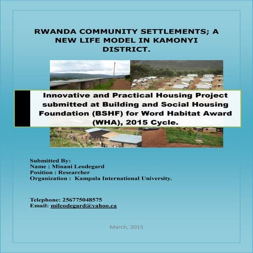 Rwanda community settlements kamonyi