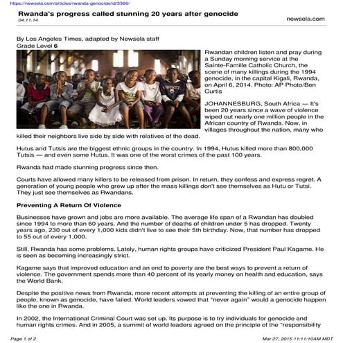 Rwanda newsela article