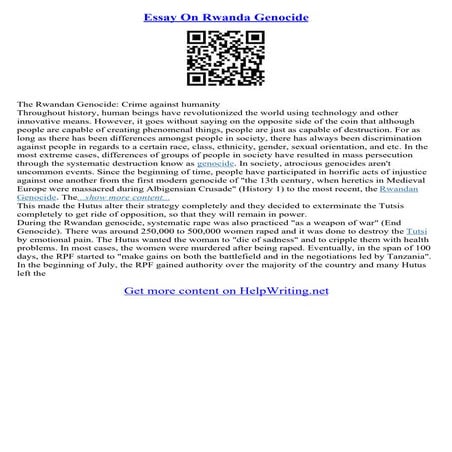 Rwandan Genocide Essay