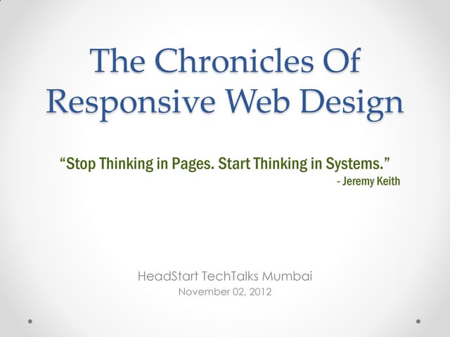Responsive Web Design (HeadStart TechTalks)