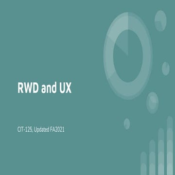 RWD and UX