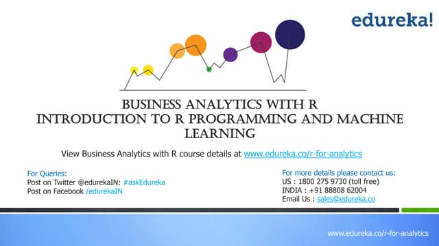 "Introduction to R Programming and Machine Learning" | PPT