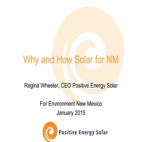 Regina Wheeler: Why and how renewables presentation. January 2015
