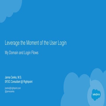 Leverage the Moment of the User Login by Janna Cenko