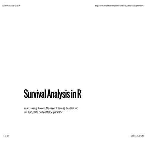R workshop xiv--Survival Analysis with R