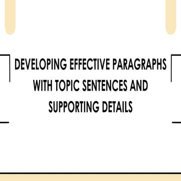 DEveloping effective paragraphs with TC and SP