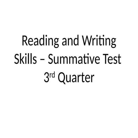 READING ANG WRITING Summative 3rd QUARTER | PPTX