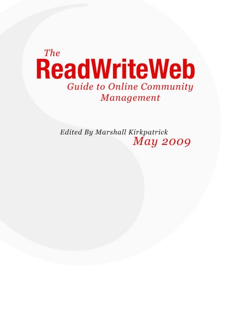 Guide to Online Community Management
