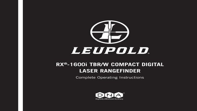 Instructions Vortex Ranger 1300 Rangefinder PDF