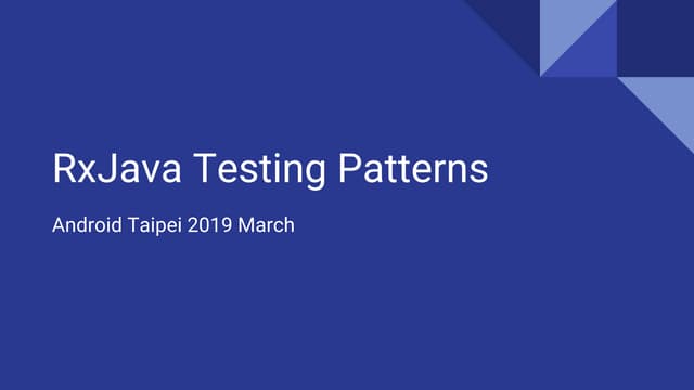 Rx java testing patterns