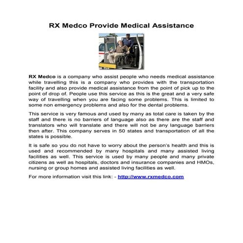 Rx medco provide medical assistance