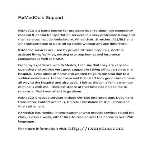 Rx medco's support