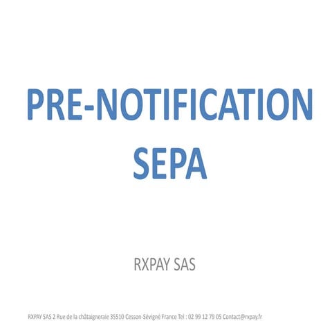 Tout savoir sur les pré-notification SEPA | PDF