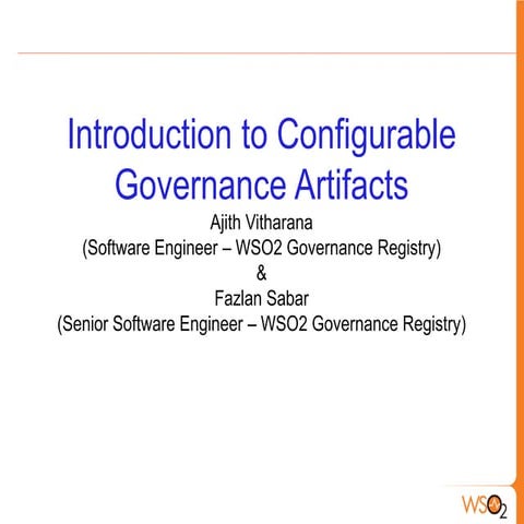Introduction to Configurable Governance Artifacts