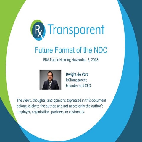RXTransparent fda public hearing future format ndc distribution 