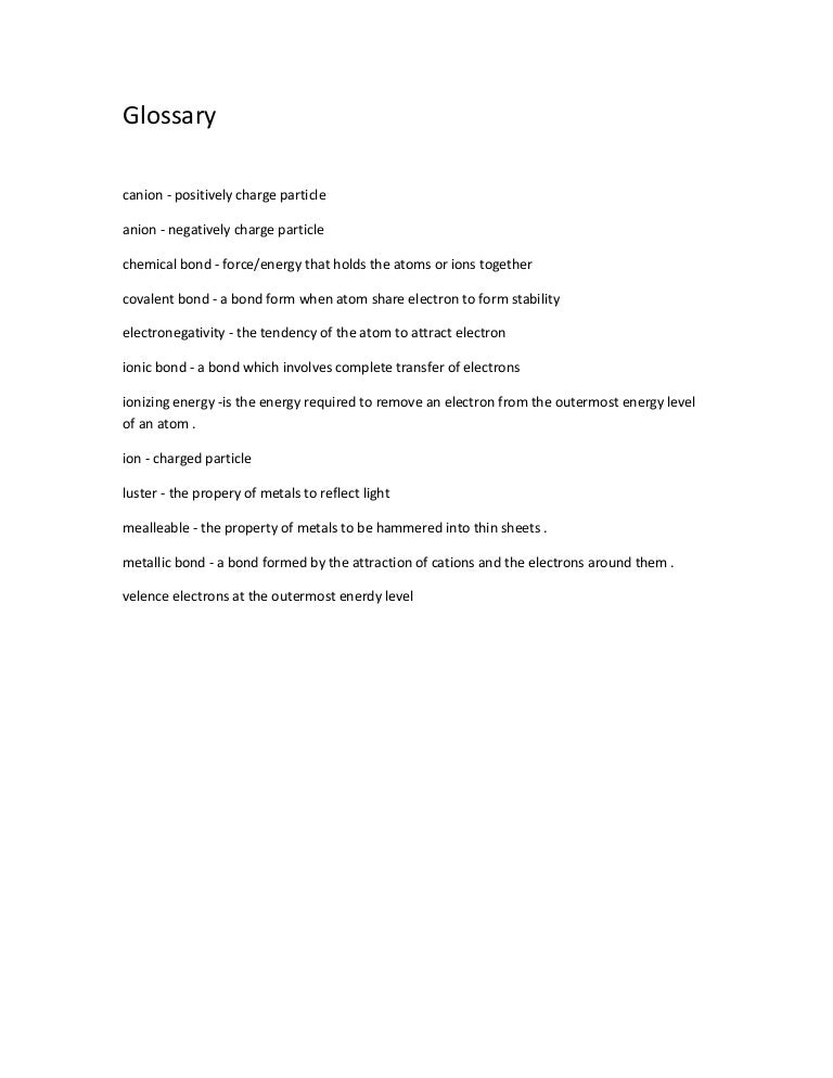 GLOSSARY of module 3 in grade 9 science module