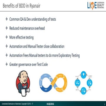 Ryanair presentation -Benefits of BDD in Ryanair