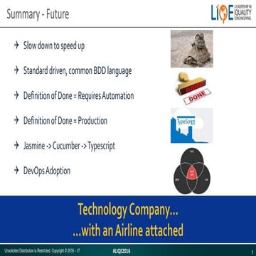 Ryanair presentation- Future of BDD in Ryanair