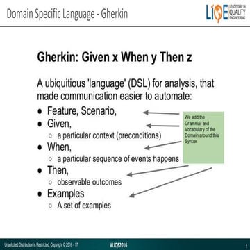 Ryanair presentation-Use of Gherkin in BDD