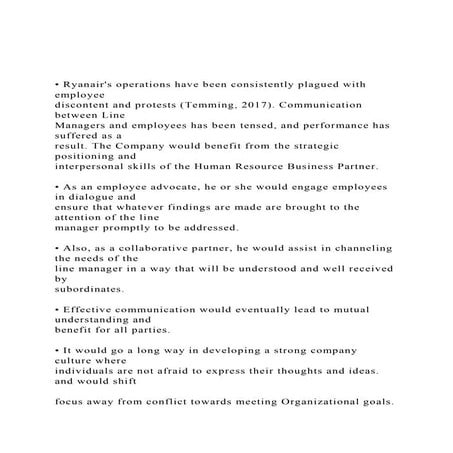 • Ryanairs operations have been consistently plagued with emp.docx