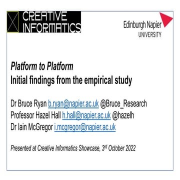 Platform to Platform: initial findings from the empirical study | PPT