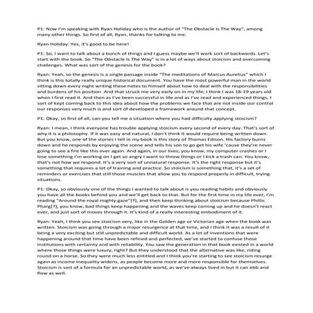 Ryan holiday transcript | DOC