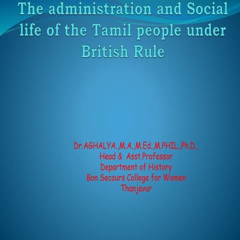 Ryotwari in tamil country