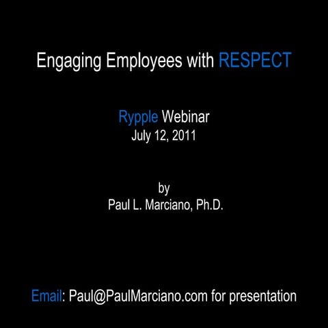 Employee Engagement and Retention with Dr. Paul Marciano
