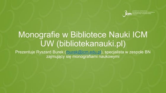 Monografie w Bibliotece Nauki 