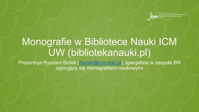 Monografie w Bibliotece Nauki 