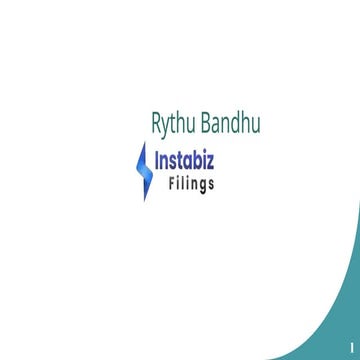 Rythu Bandhu Scheme: Support for Agriculture | PPTX