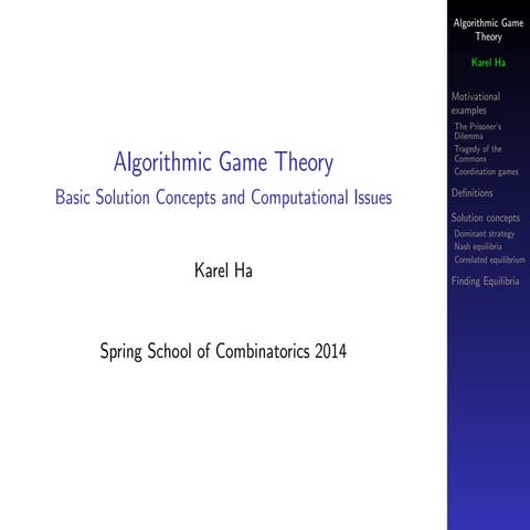 Algorithmic Game Theory | PPT
